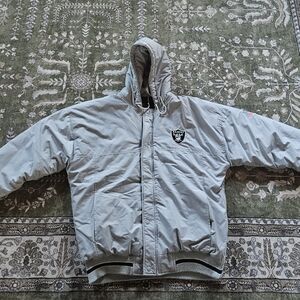 Vintage 90s Starter Raiders Gray and Black Jacket